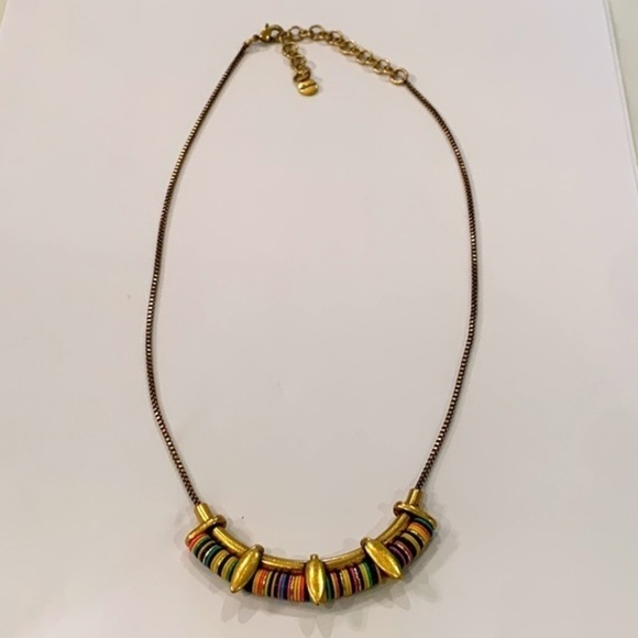 Stella dot colorful enamel tribal small statement box chain necklace - Picture 3 of 10